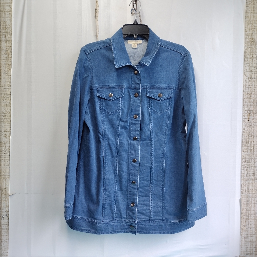 Appleseed’s Long Jean Utility Jacket Button Down … - image 2